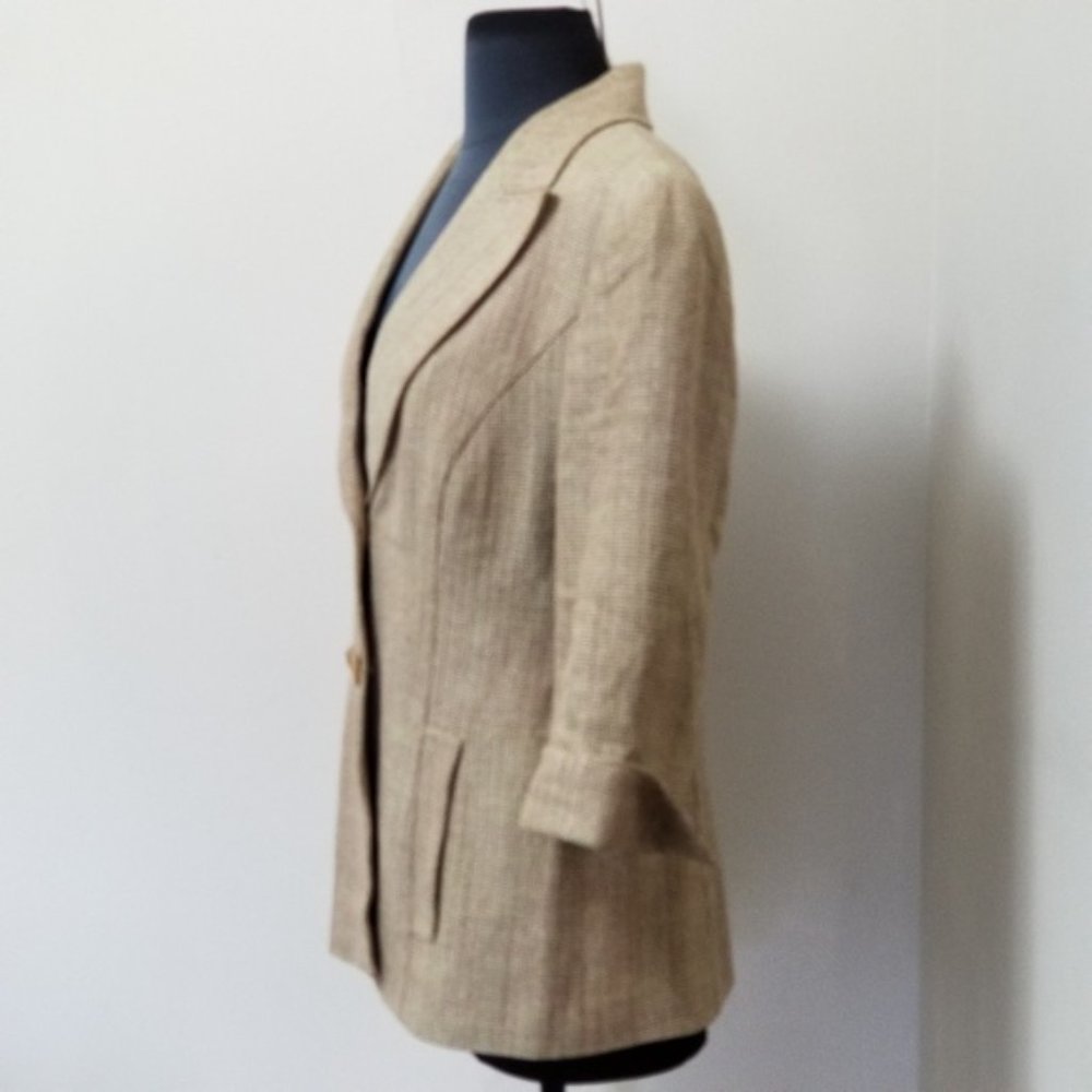 Lafayette 148 Blazer Silk Linen Blend 3/4 Sleeve - Picture 4 of 8